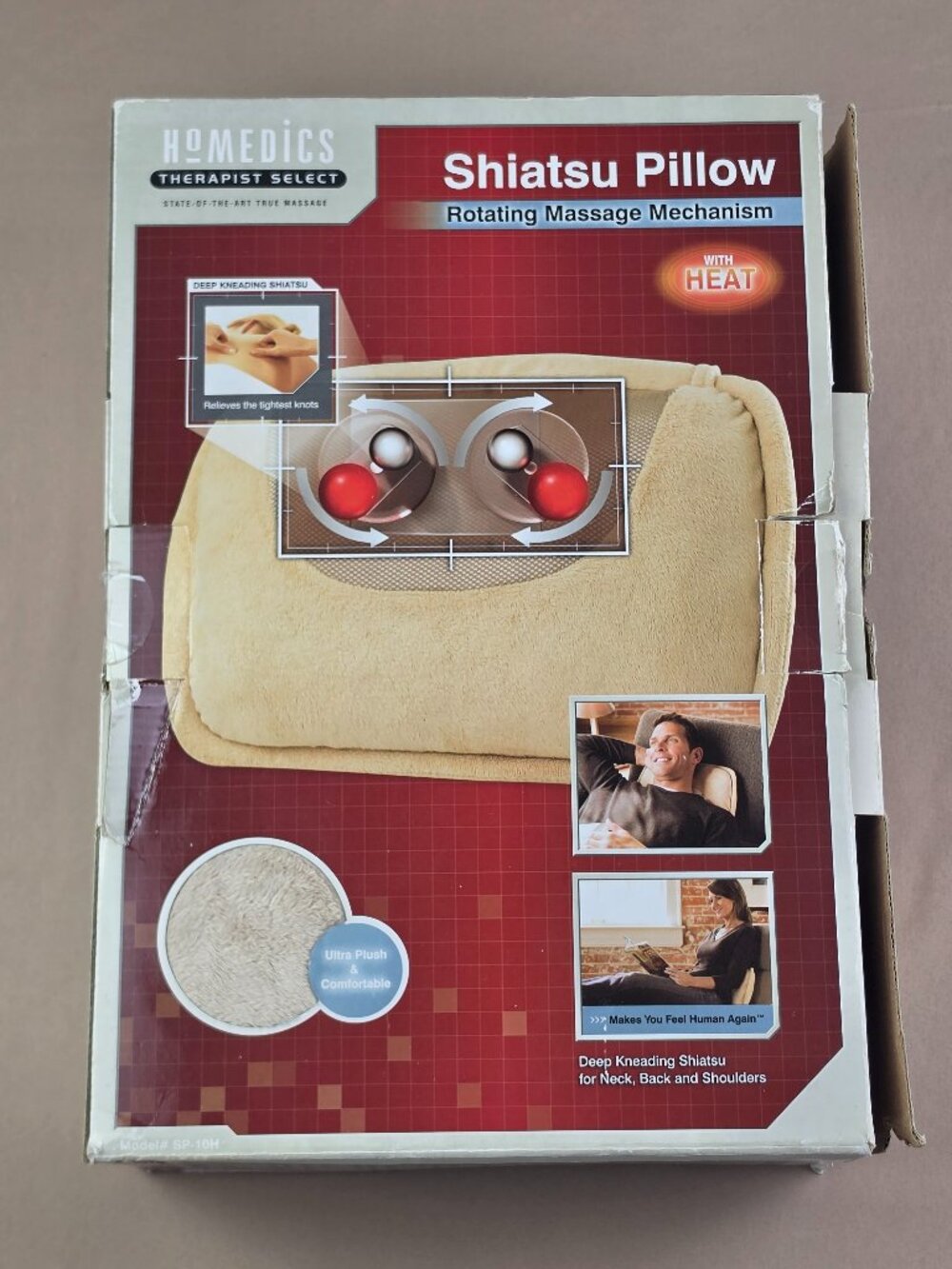 HoMedics Shiatsu Massage Pillow with Heat SP-10H Rotating Deep Kneading 2007